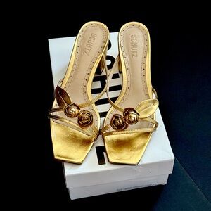 Schutz Gold Women's Heels. New!